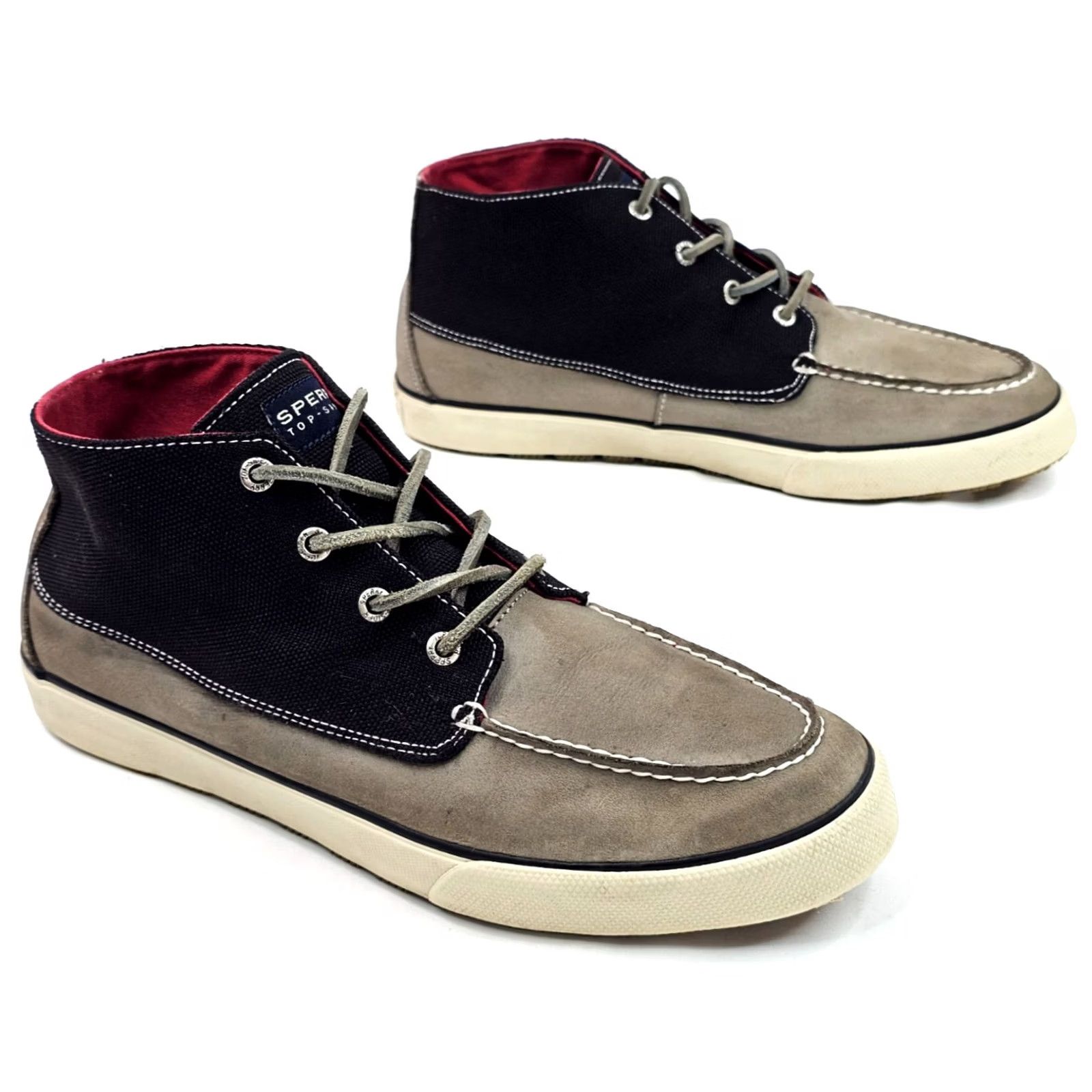 Sperry Sperry Flood Bahama Gray Leather Chukka Ankle Sneaker Men 11M Mid Top STS10125, Casual Sneaker, Leather Upper, Gray, Mid Top, 11M Mens Size US L / EU 52-54 / 3 - 2 Thumbnail