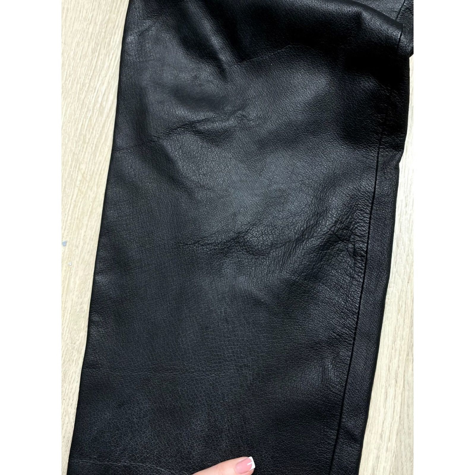 Vintage VINTAGE Leather Pants Mens Pants Biker Motorcycle Size 48 M Black Leather 32in Waist 32in Inseam 20cm Leg Opening 42cm Waist Band 105cm Outseam 78cm Size US 31 - 6 Thumbnail