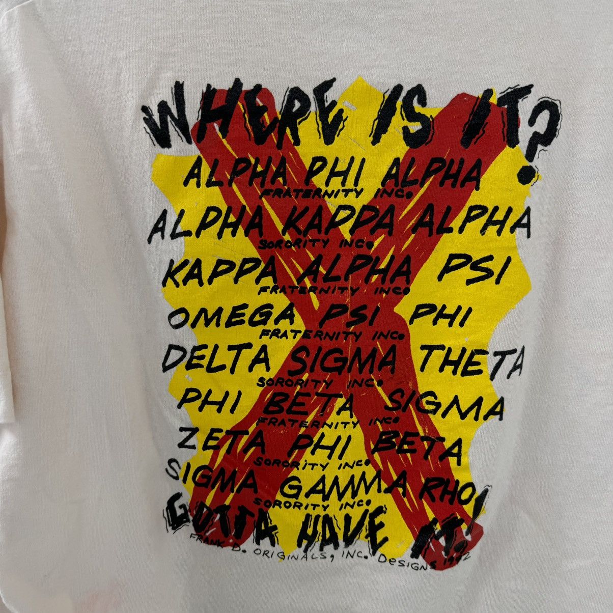 Vintage Memphis State University 1992 Frank D original Art T shirt Size US XL / EU 56 / 4 - 7 Thumbnail