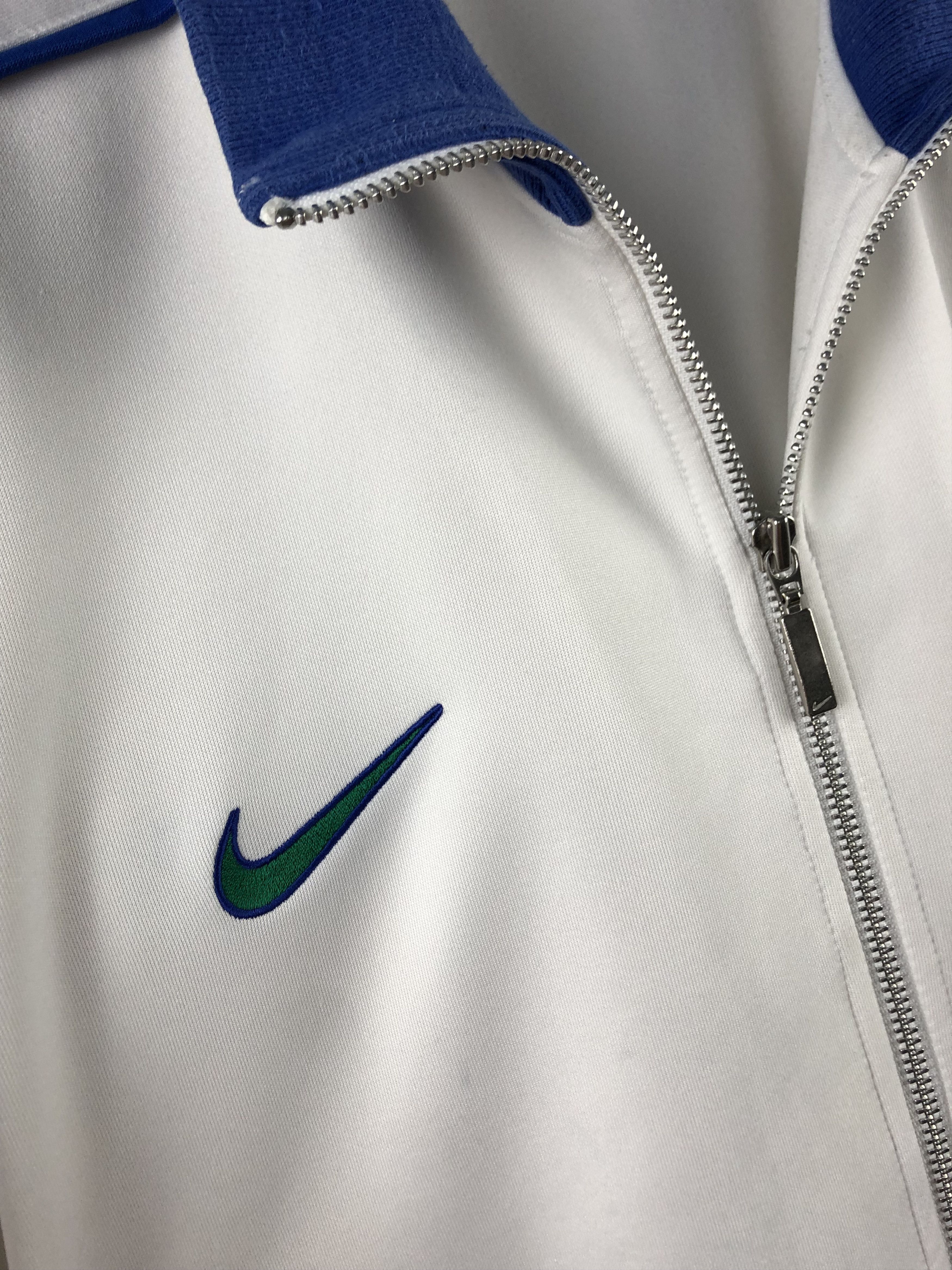 Nike × Vintage Vintage Nike Brazil Jacket Soccer Track Top White Zip Size US XXL / EU 58 / 5 - 6 Thumbnail