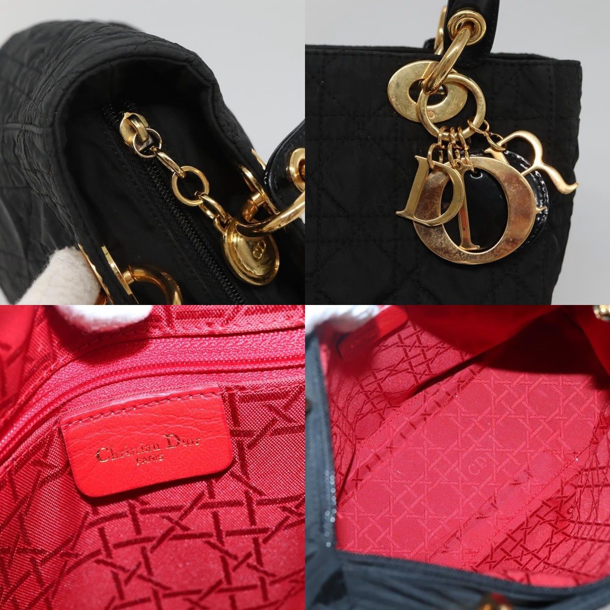 Dior DIOR Canage Hand Bag Nylon Black Gold Size ONE SIZE - 11 Thumbnail