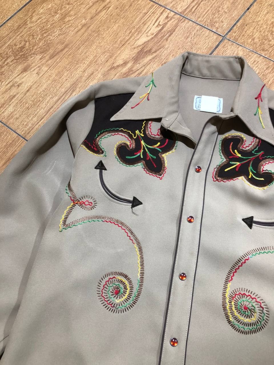 Vintage Vintage 70's H Bar C Embroidery Cowboy Western Shirt L Size XXL / US 16-18 / IT 52-54 - 6 Thumbnail