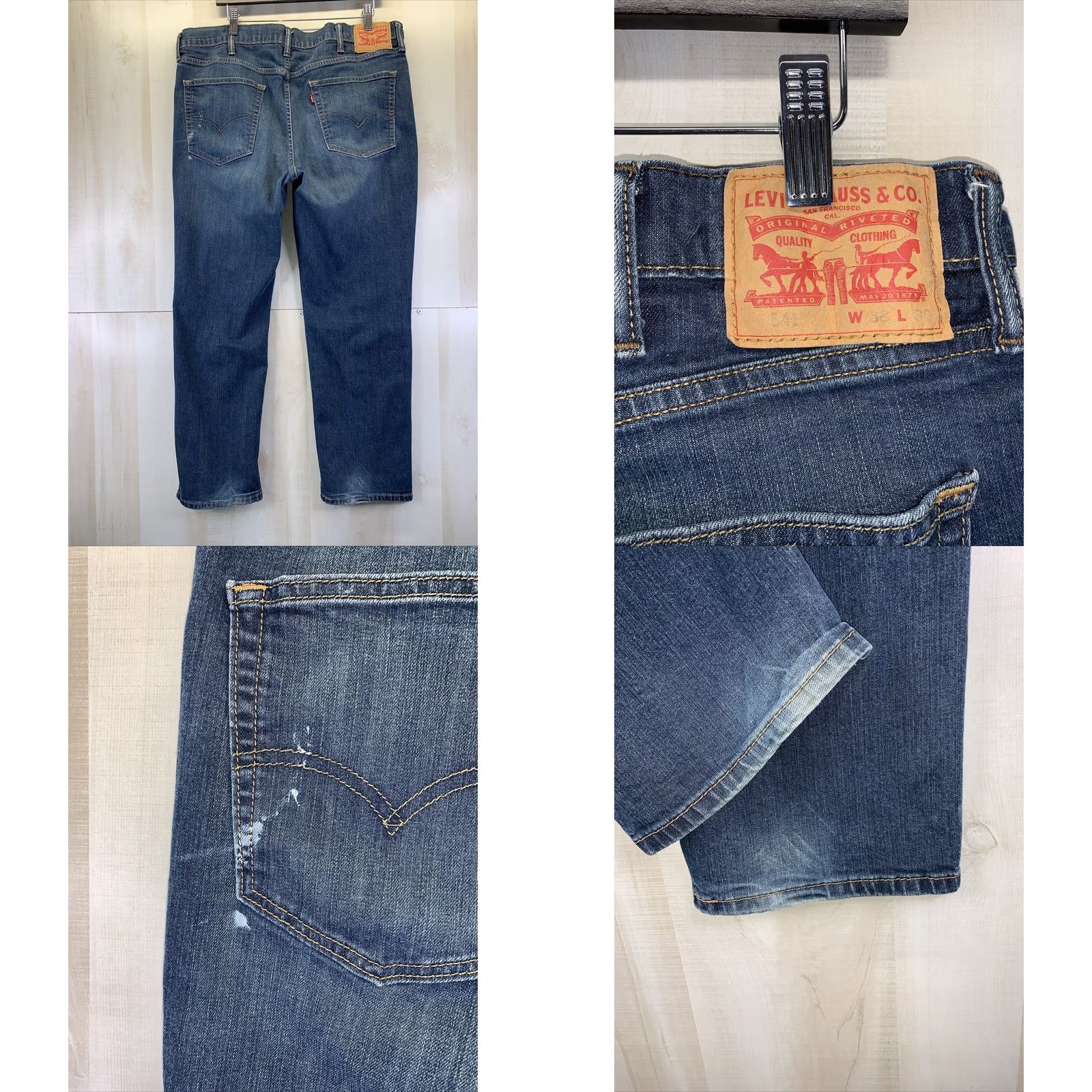 Levi's Levi’s 541 Jeans Distressed Denim Cotton Blend 38x29 5-Pocket Regular Mens Blue Vintage No XS? Size US 38 / EU 54 - 8 Thumbnail