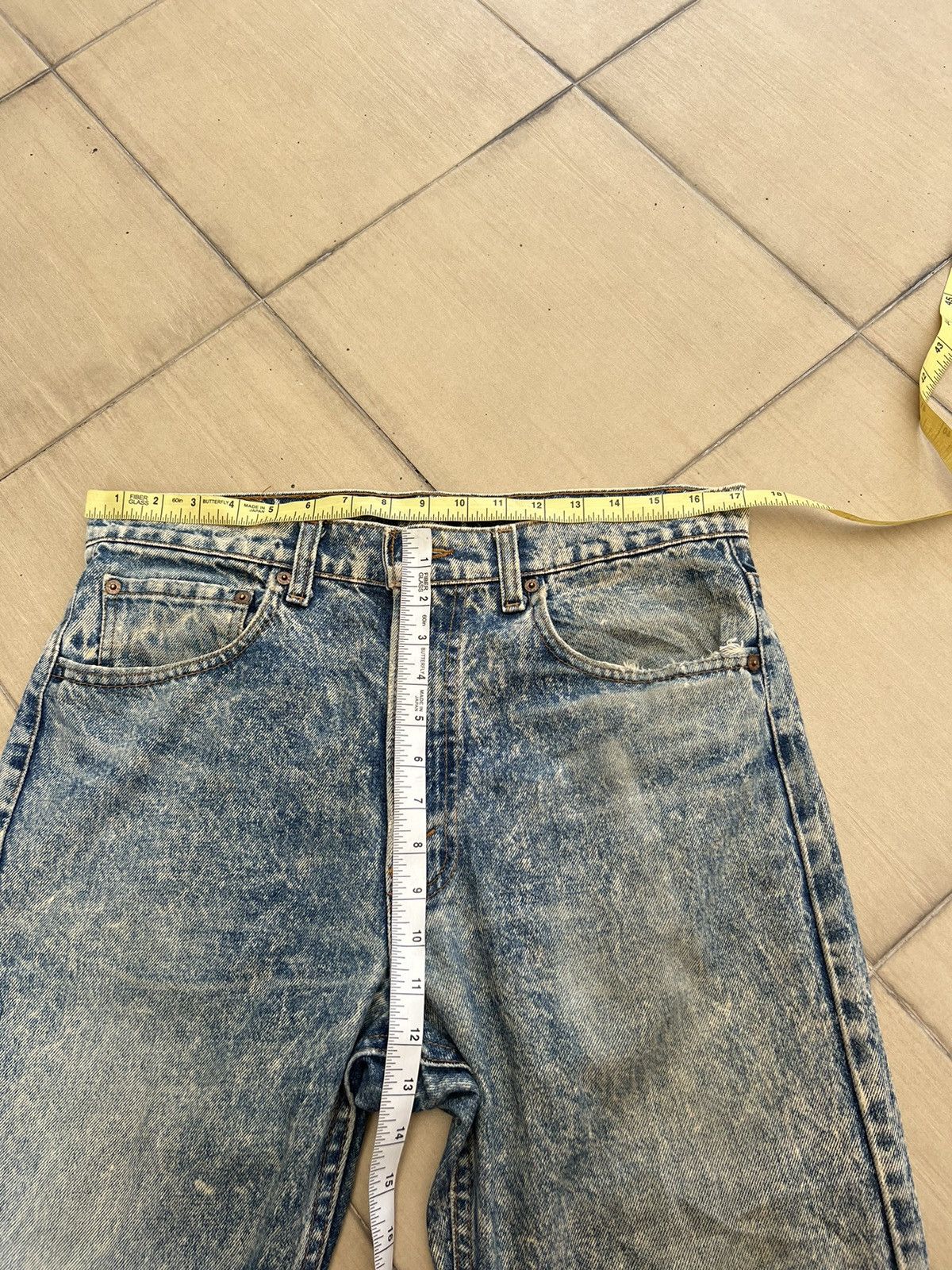 Levi's Vintage 80s Levi’s 505 Mud Acid Wash Denim Rips Knee Jeans Size US 34 / EU 50 - 3 Thumbnail