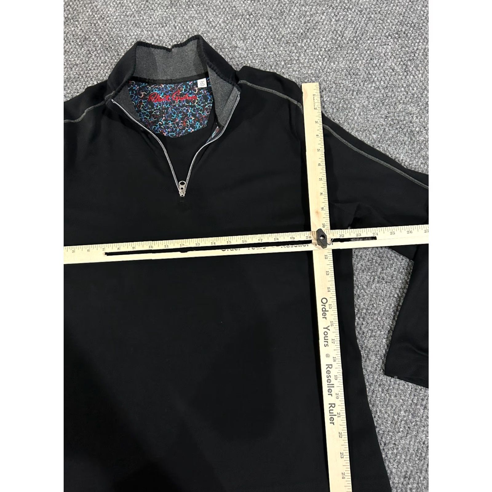 Robert Graham Robert Graham Pullover Sweater Mens XL Black 1/4 Zip Mock Neck Athletic Casual Knit Size US XL / EU 56 / 4 - 4 Thumbnail