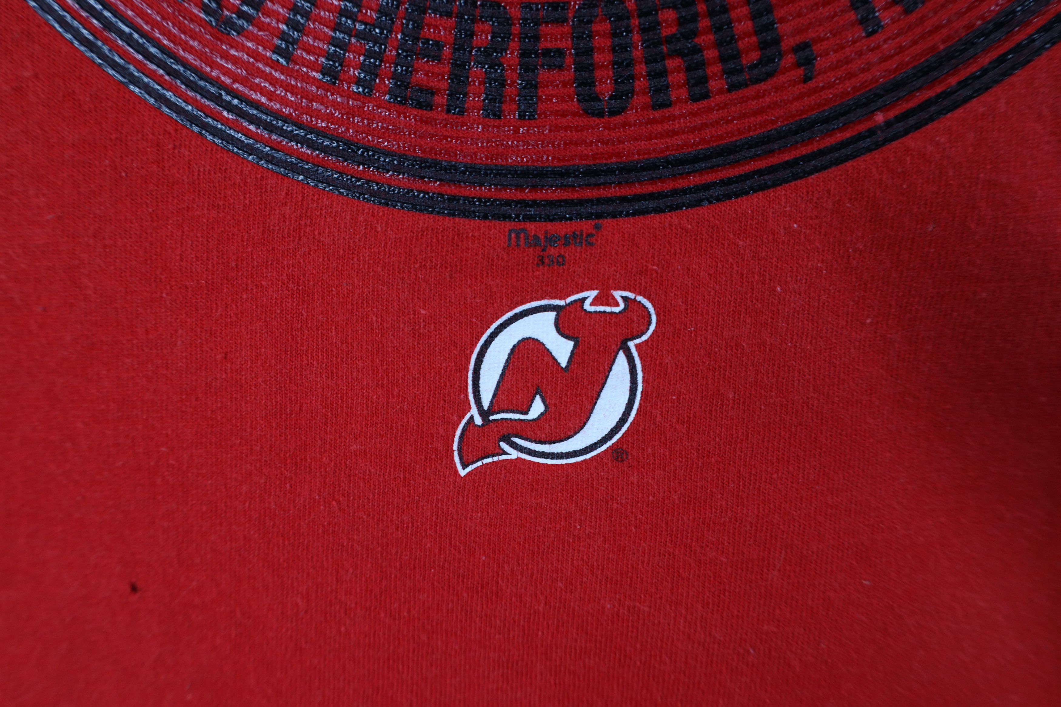 Majestic × Vintage Vintage 90s Majestic New Jersey Devils Hockey T-Shirt Red Size US XXL / EU 58 / 5 - 6 Thumbnail