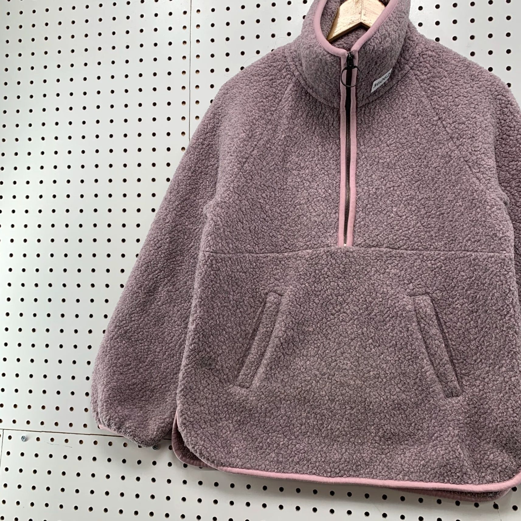 Madewell VINTAGE Madewell Pullover Sweatshirt Women Small Purple Sherpa Fleece Activewear Long Sleeve Mock Neck Size S / US 4 / IT 40 - 3 Thumbnail