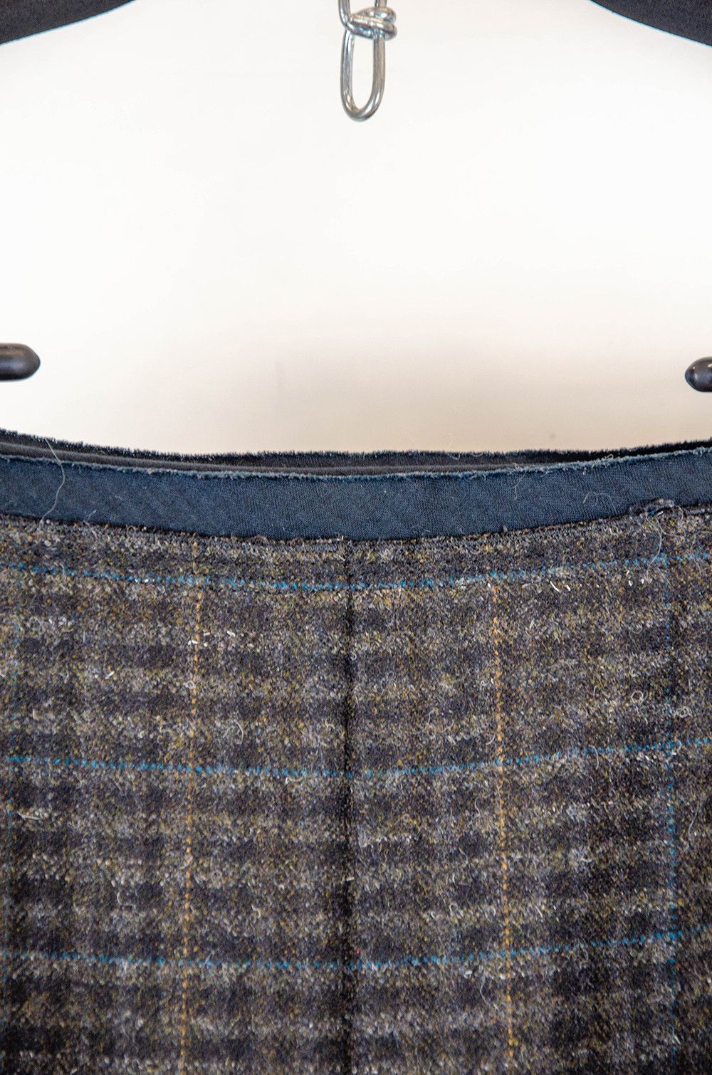 Prada Prada Checked Wool Midi Skirt Brown Grey Size IT40 Size 27" / US 4 / IT 40 - 4 Thumbnail