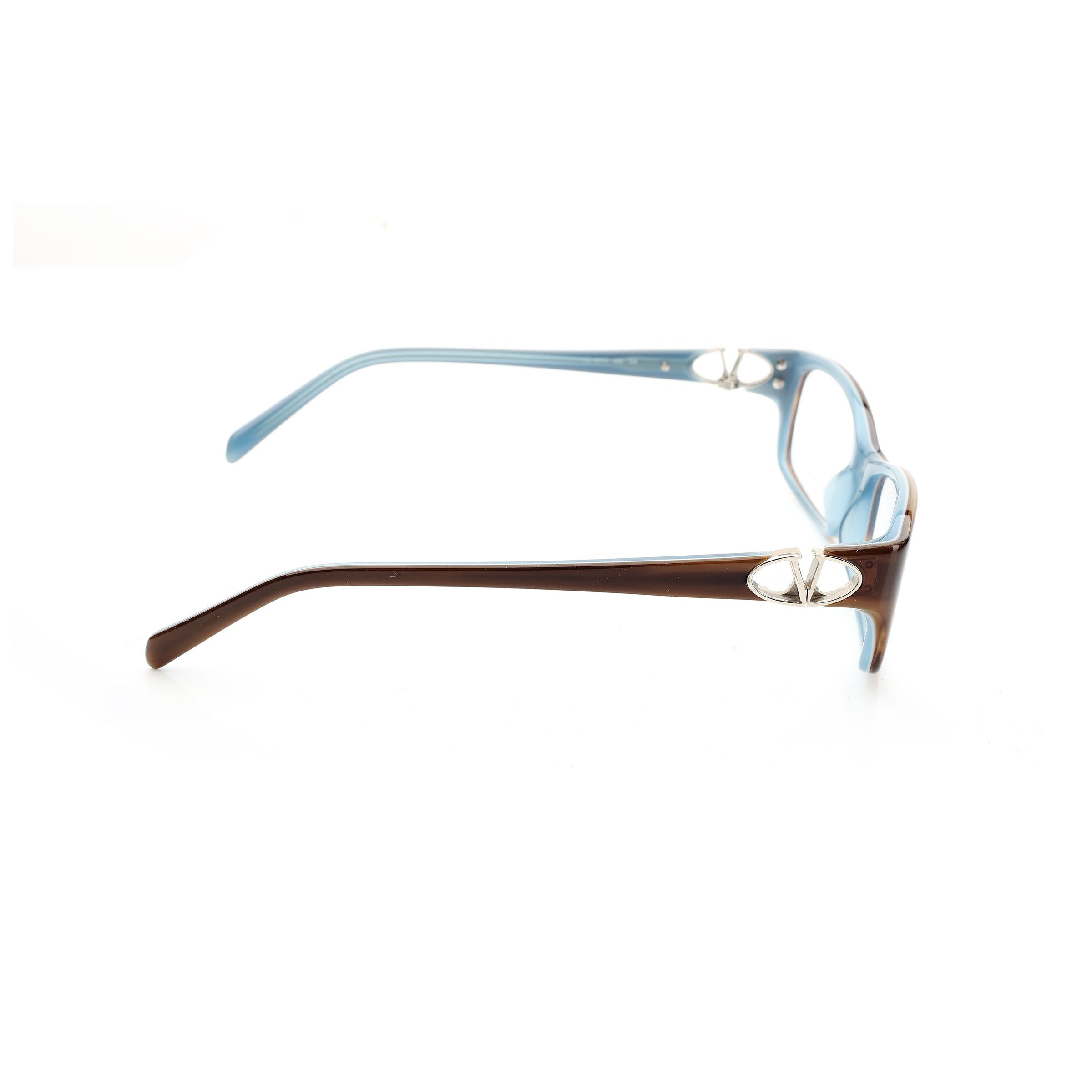 Valentino Valentino '00s Signature Brown & Blue Plastic Glasses Size ONE SIZE - 1 Thumbnail