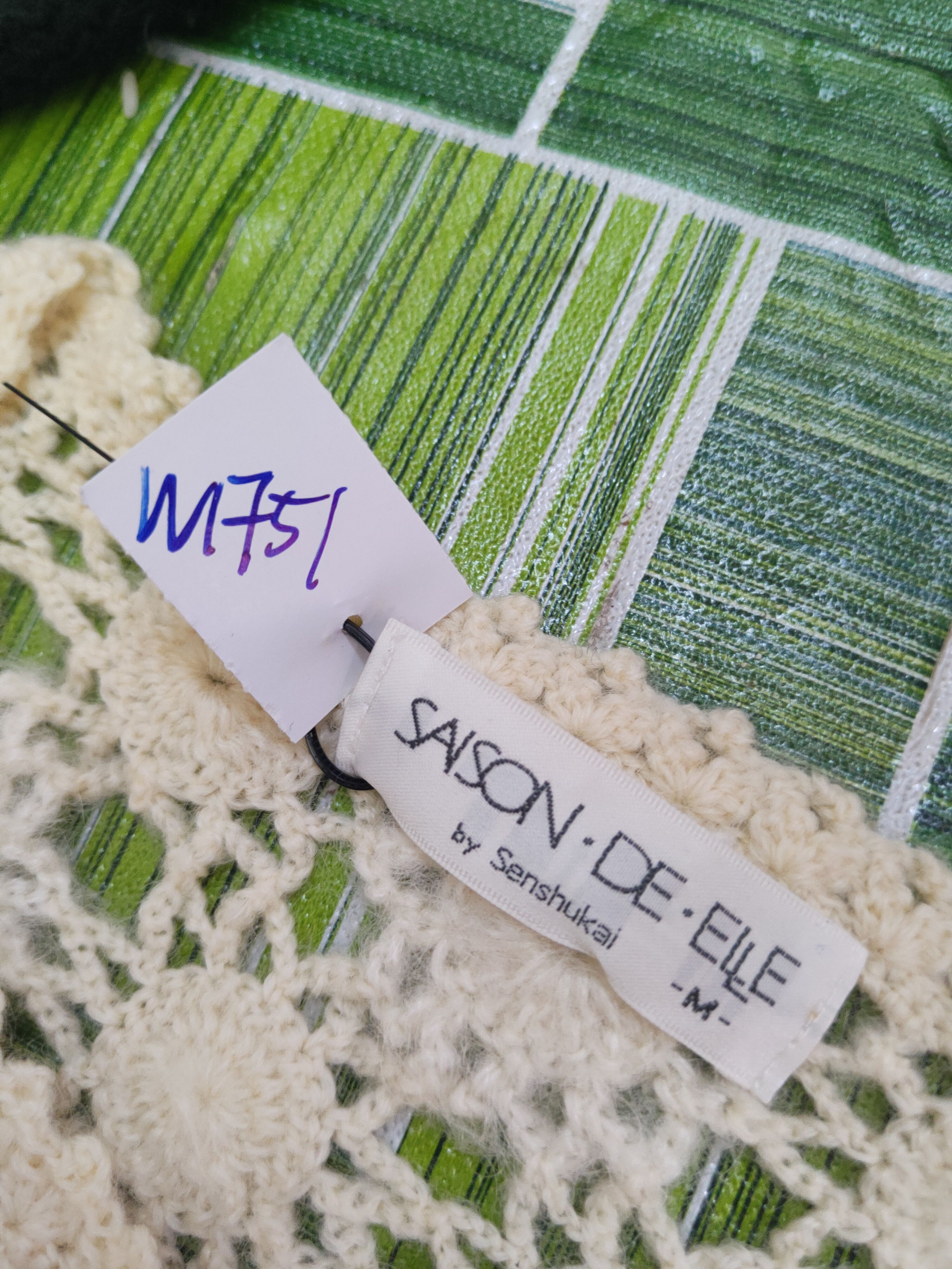 Japanese Brand SaisondeElle Yellow Crochet Meshnet Knitwear Cardigan #W1751 Size M / US 6-8 / IT 42-44 - 11 Thumbnail