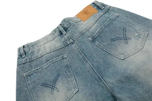 VIBE Punk men's distressed loose washed ripped denim shorts Size US 32 / EU 48 - 6 Thumbnail