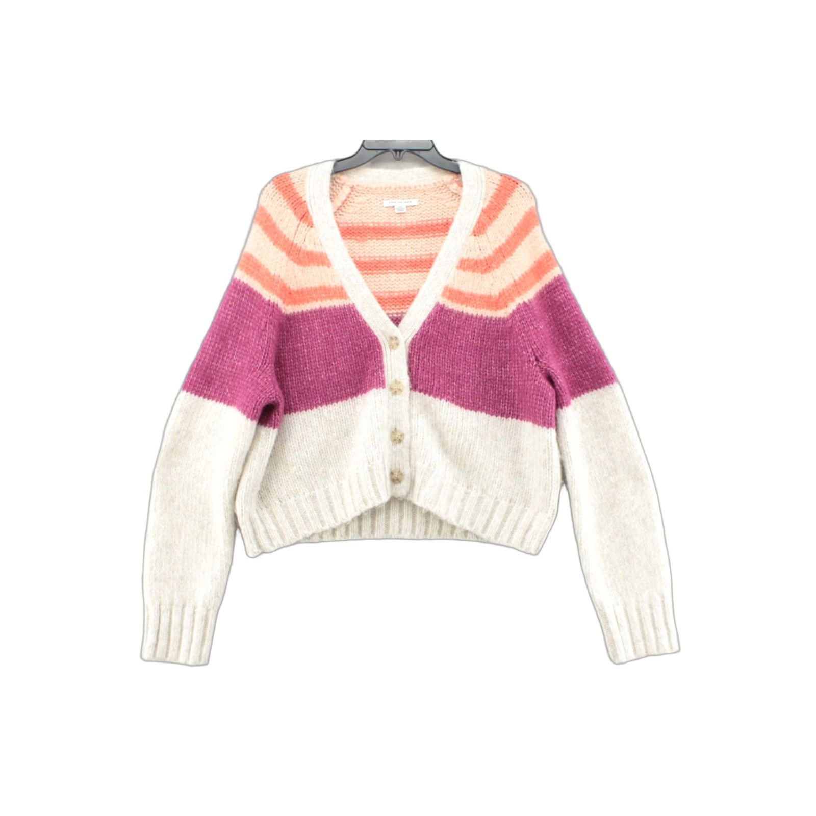 American Eagle Outfitters American Eagle Cardigan Women L Multicolor Knit Striped Button Up Crop Size L / US 10 / IT 46 - 1 Thumbnail