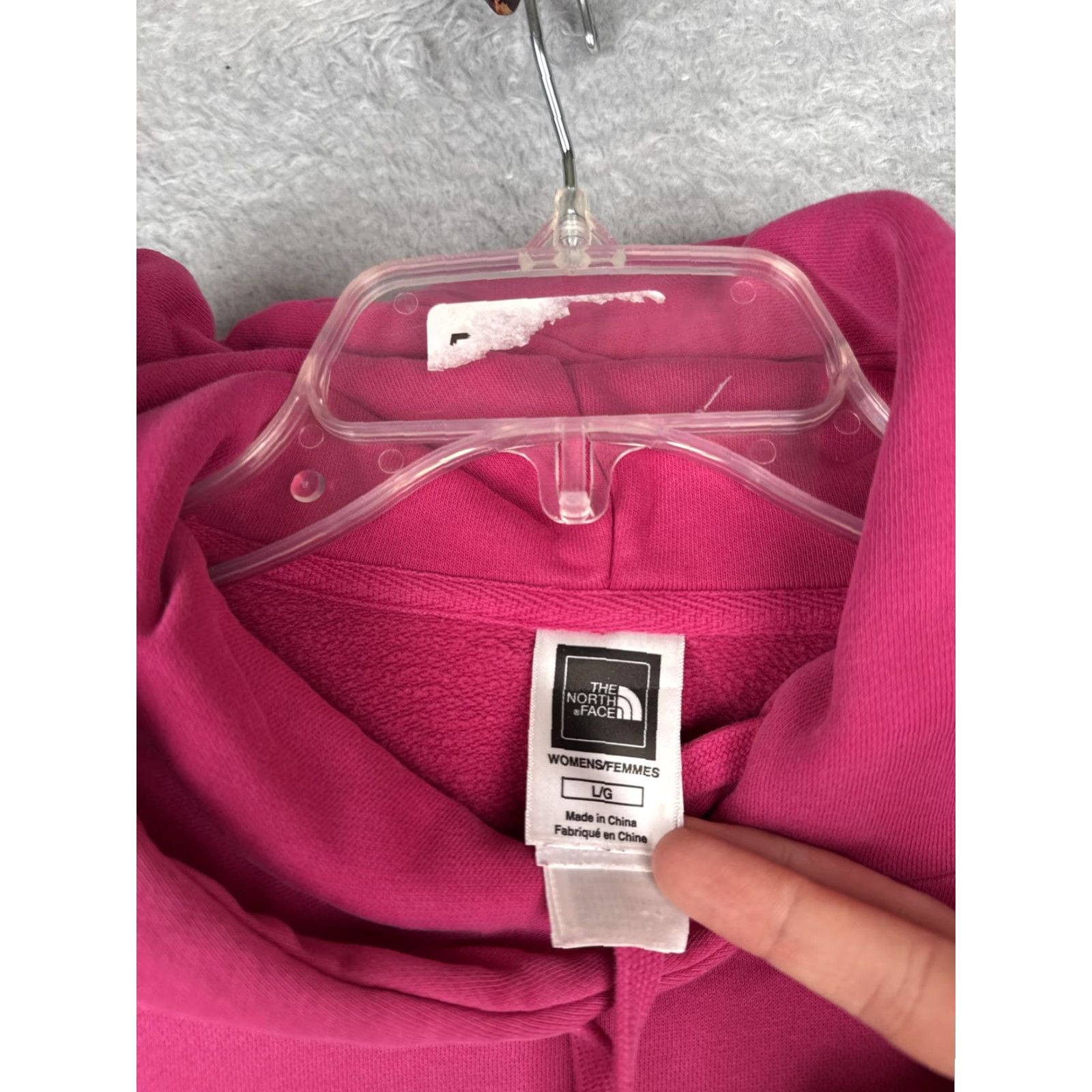The North Face The North Face Hoodie Womens Large Pink Logo Pullover Kangaroo Fleece Sweatshirt Size L / US 10 / IT 46 - 7 Thumbnail