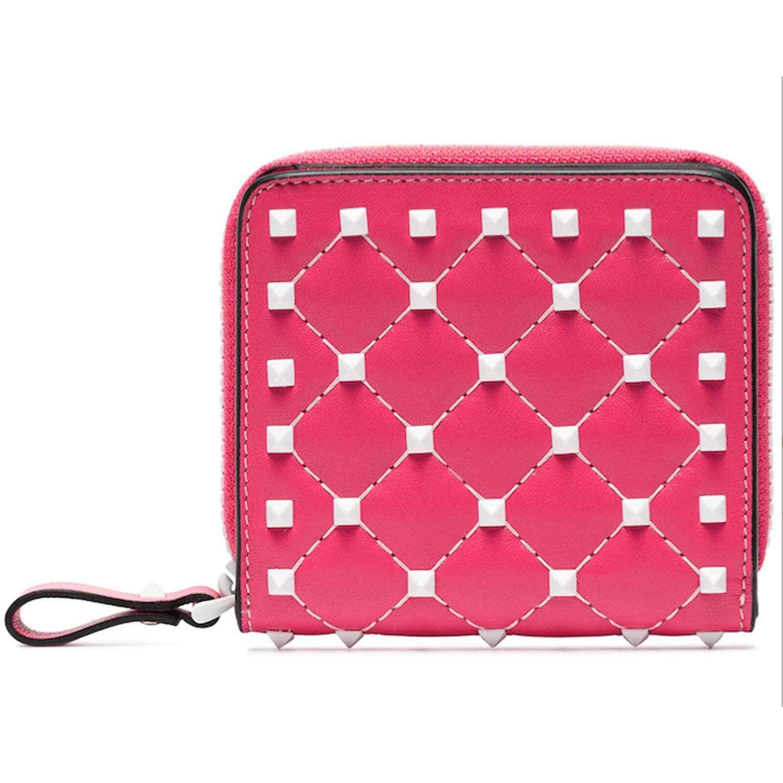 Valentino Valentino Spike Leather Small Zipper French Compact Wallet Size ONE SIZE - 1 Thumbnail
