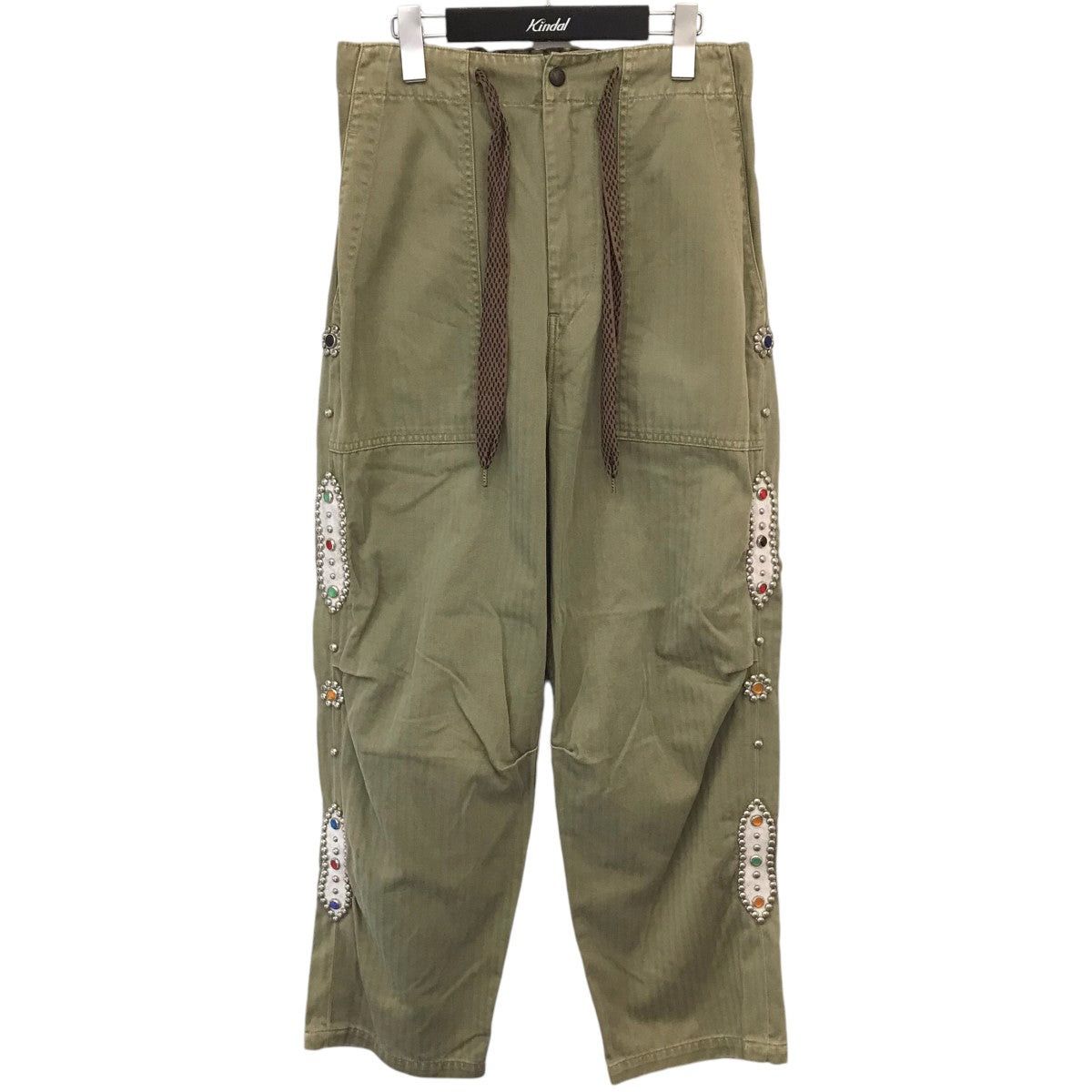 Kapital kapital Side Studs Herringbone Pants EK 1431 Size US 27 - 1 Thumbnail