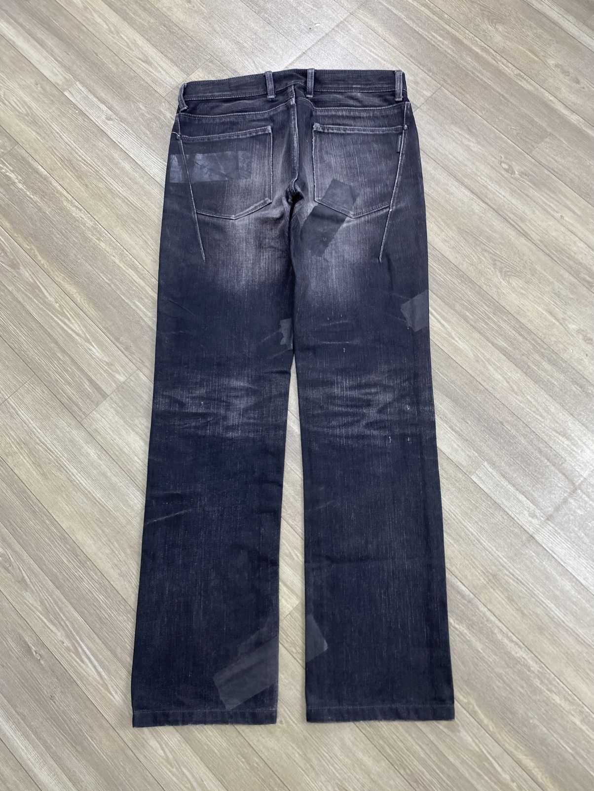Neil Barrett 2000s Neil Barrett Distressed Faded Black Washed Jeans Size US 33 - 20 Thumbnail