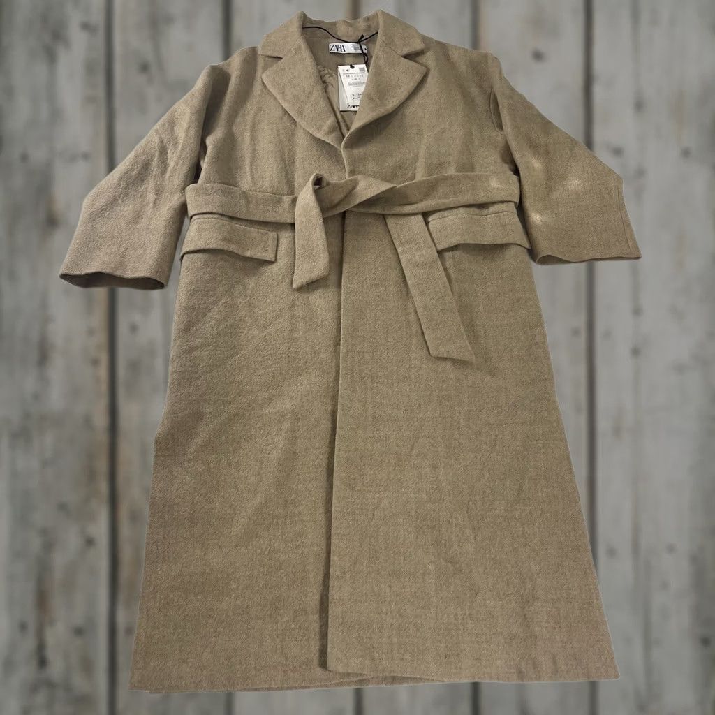 Zara VINTAGE Zara Women's Coat Wool Camel Limited Edition Waterfall Beige 8440646 Size ONE SIZE - 1 Thumbnail