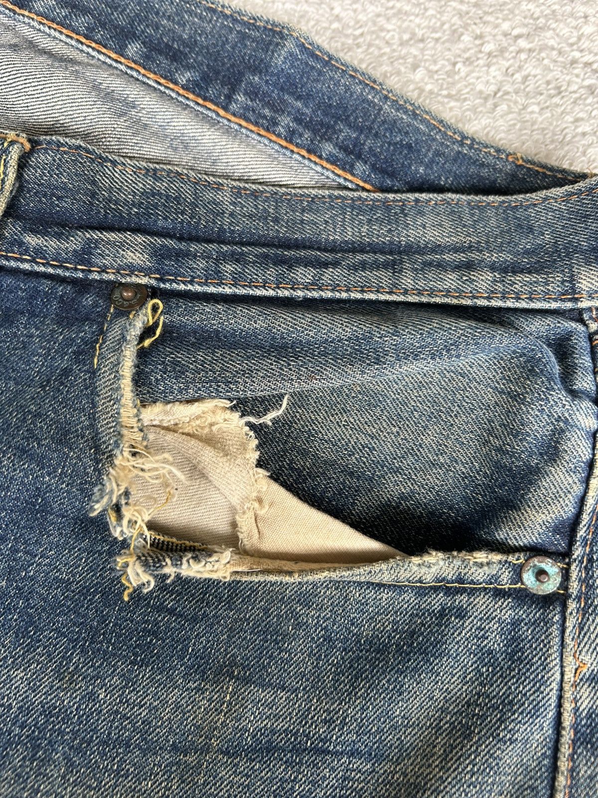 Levi's × Vintage Vtg 50-60s Levis Big E Single Button6 Selvedge Distressed Size US 36 / EU 52 - 9 Thumbnail