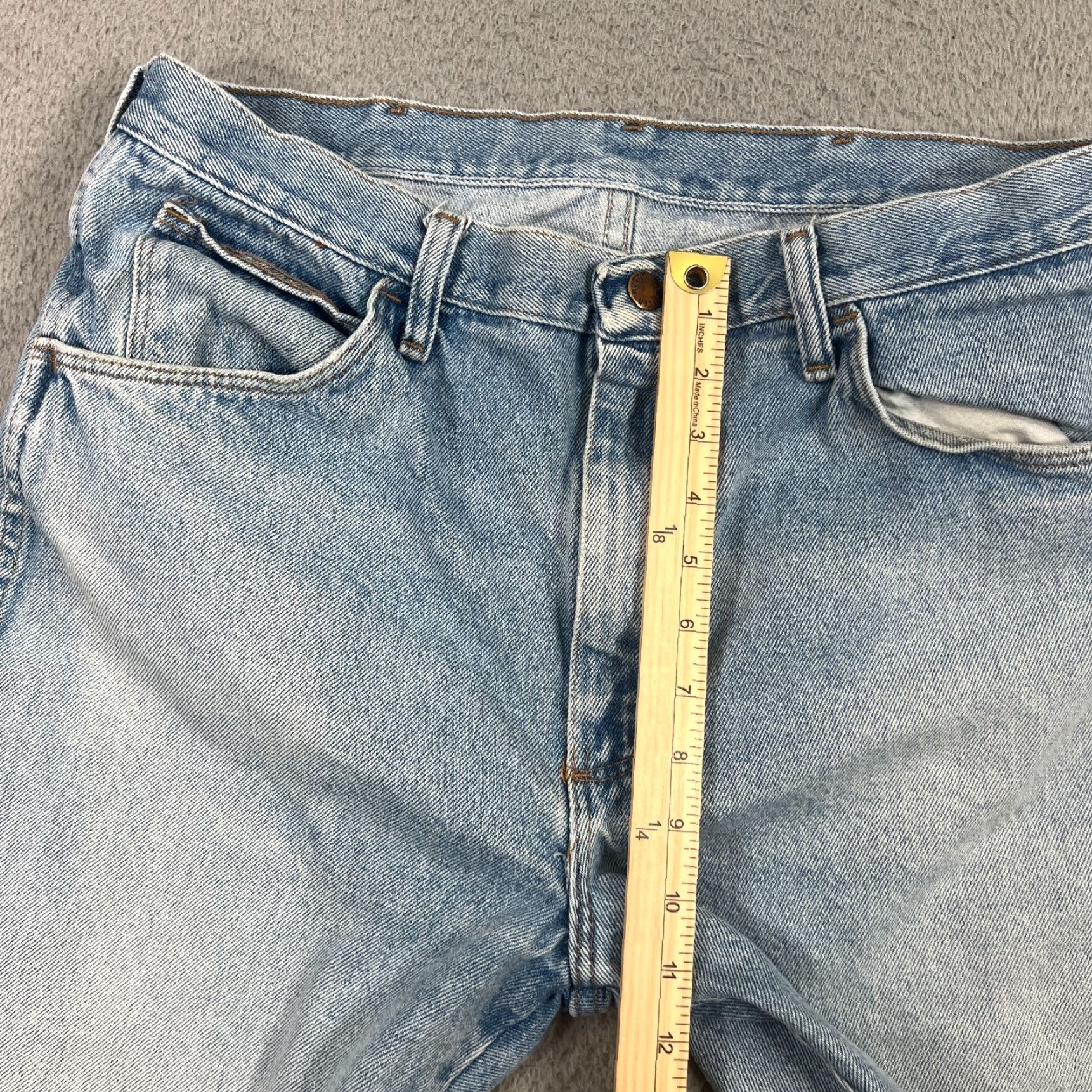 Denime VINTAGE Rustlers Men Shorts Bermuda 35 Blue Denim 9" Casual Travel Spring Summer Size US 35 - 3 Thumbnail