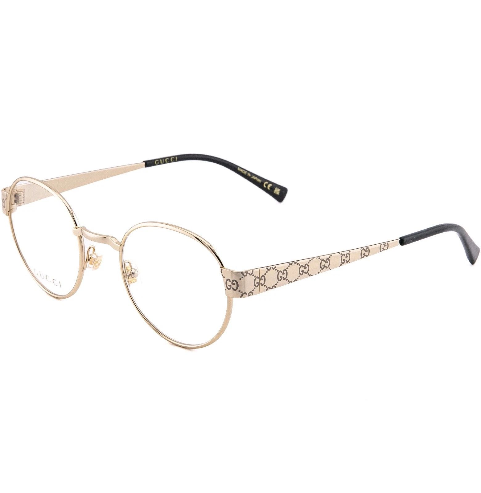 Gucci GUCCI GG1855O 1855 Gold GG Logo Round Unisex Eyeglasses 001 Size ONE SIZE - 4 Thumbnail