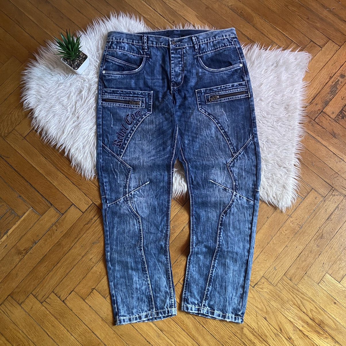 Rainbow 📌 Crazy Rainbow Y2K Avant-Garde Denim Jeans Size US 38 / EU 54 - 6 Thumbnail
