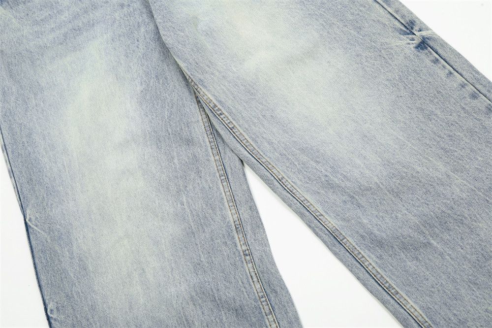 Japanese Brand × Jean Washed Light Blue Men's Vintage Distressed Loose Jeans Size US 32 / EU 48 - 6 Thumbnail