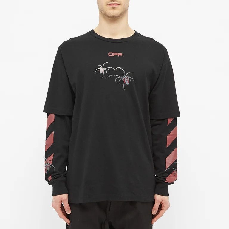 Off-White Black Arachno Spider Arrows Double Layer LS T-Shirt Size US M / EU 48-50 / 2 - 4 Thumbnail