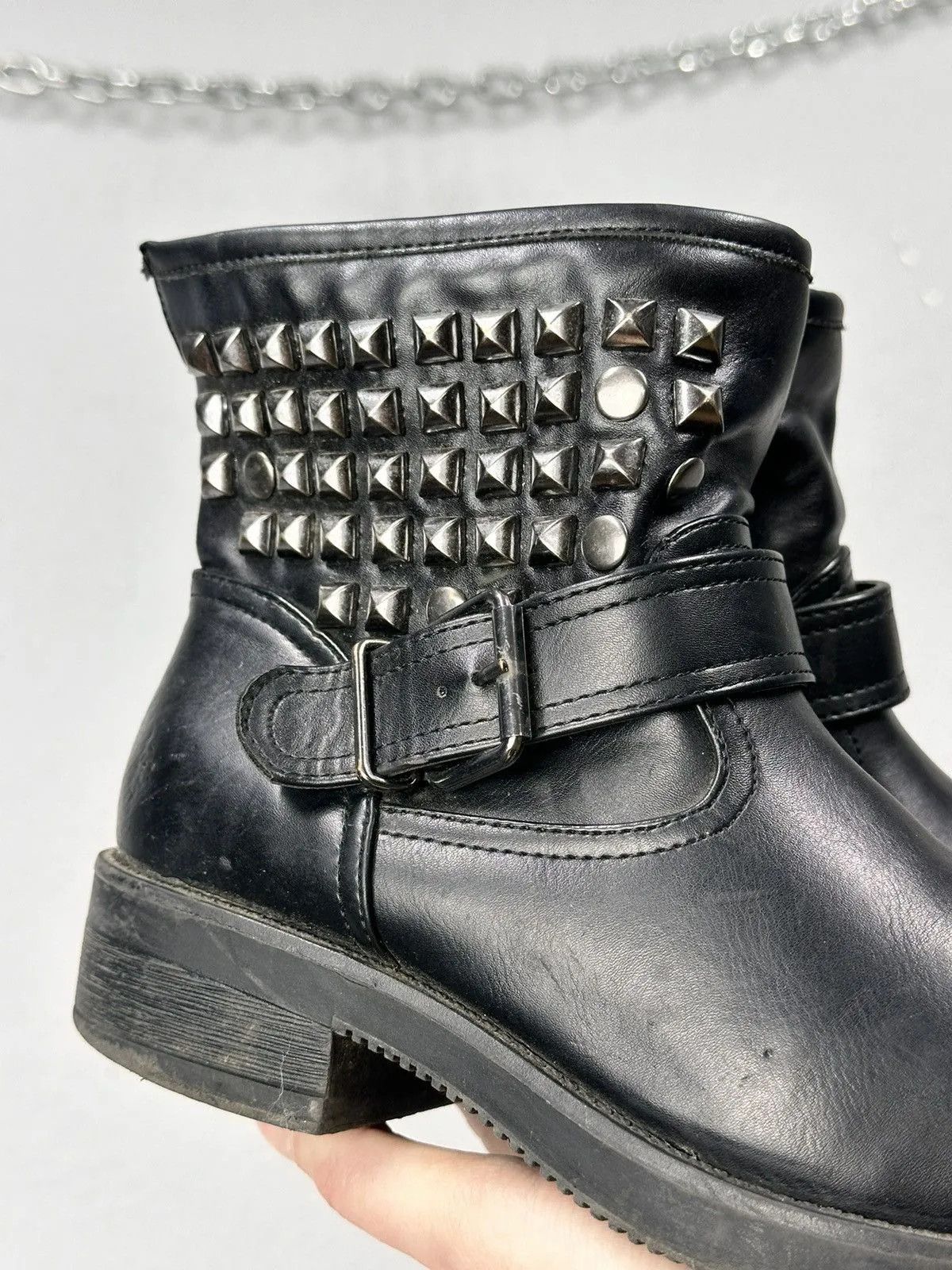 New Rock Vintage Leather Metal AS 98 Boots Rare Kapital Vibe Rick Size US 6 / IT 36 - 2 Thumbnail