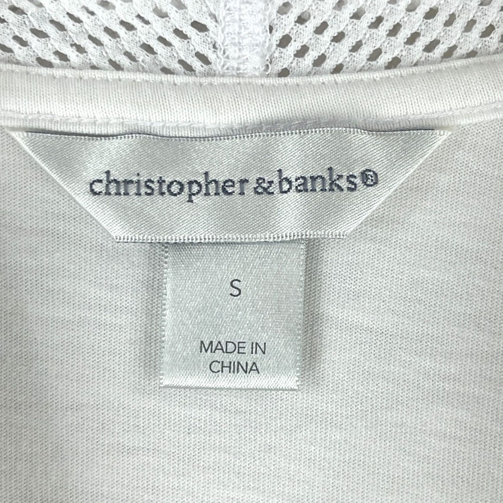 Vintage Christopher Banks Cardigan Womens Small White Sleeveless Open Front Travel Size S / US 4 / IT 40 - 6 Thumbnail