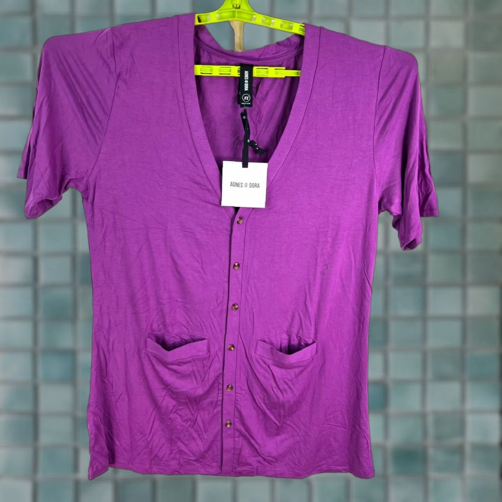 Vintage VINTAGE Agnes & Dora Womens Tunic Top XL Purple Casual Knit 3/4 Sleeve Pockets Blouse Size XL / US 12-14 / IT 48-50 - 1 Thumbnail