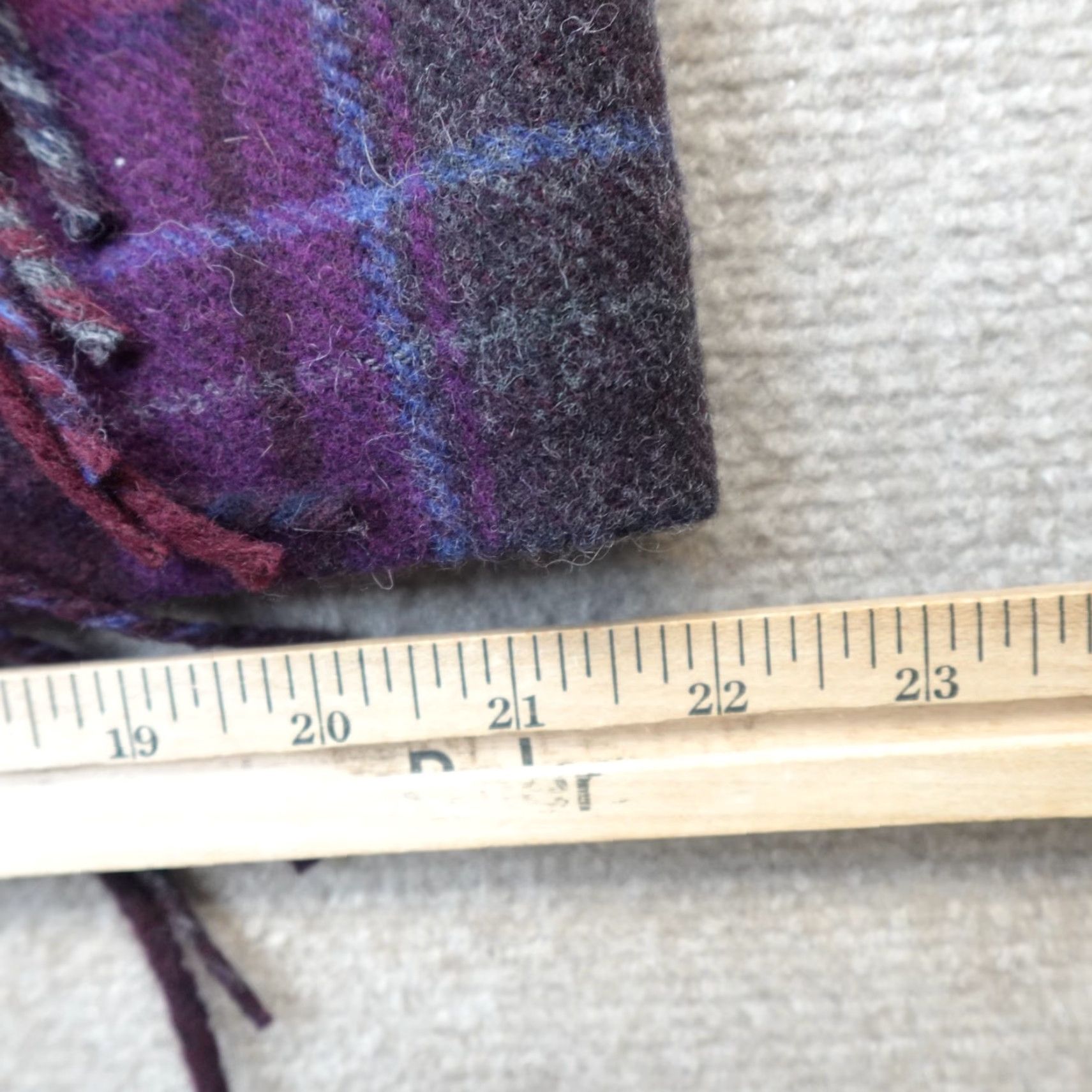 Talbots VINTAGE Talbots Skirt Petites 10P Purple Gray Plaid Fringe Wool Nylon Long Straight Pencil Womens Boys? Size 32" / US 10 / IT 46 - 6 Thumbnail