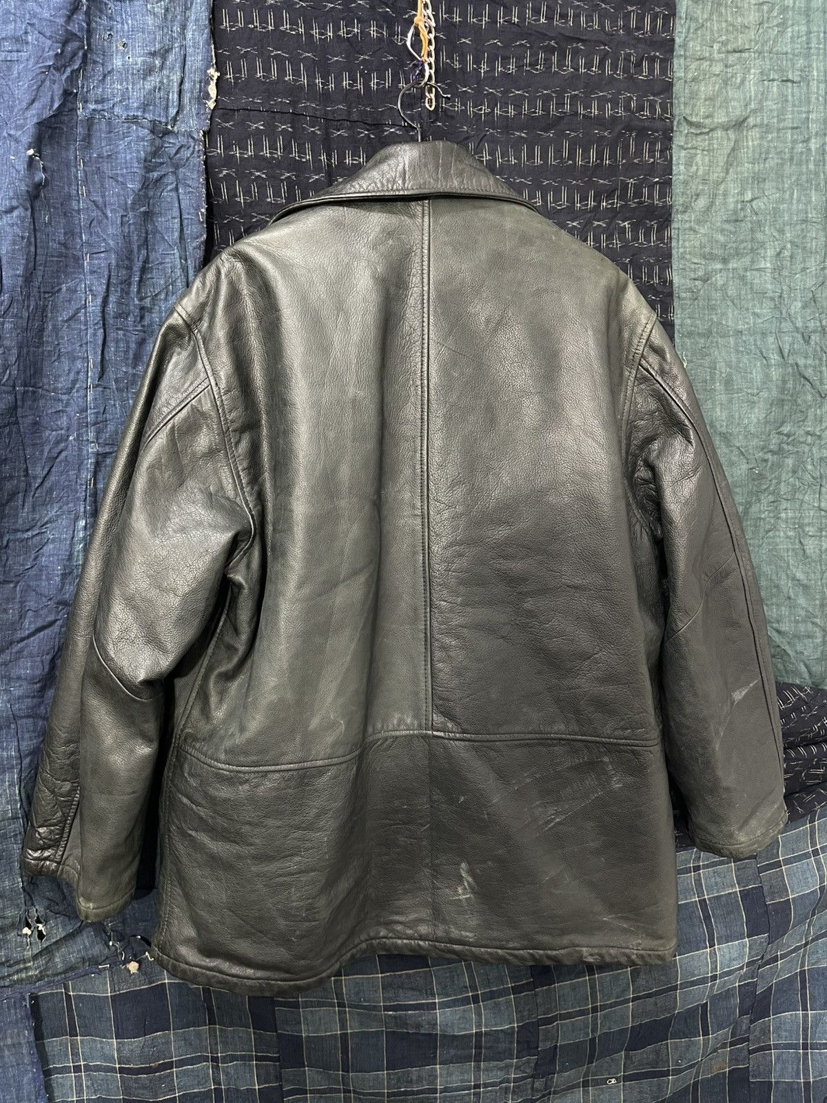 Armani Rare Leather Jacket Vtg 80s Armani Jeans julius dior Size US L / EU 52-54 / 3 - 14 Thumbnail