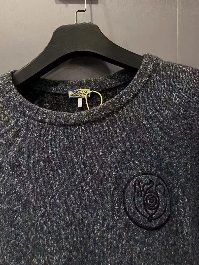 Loewe LOEWE Black and gray snowflake embroidered sweater hoodie Size US XL / EU 56 / 4 - 2 Thumbnail