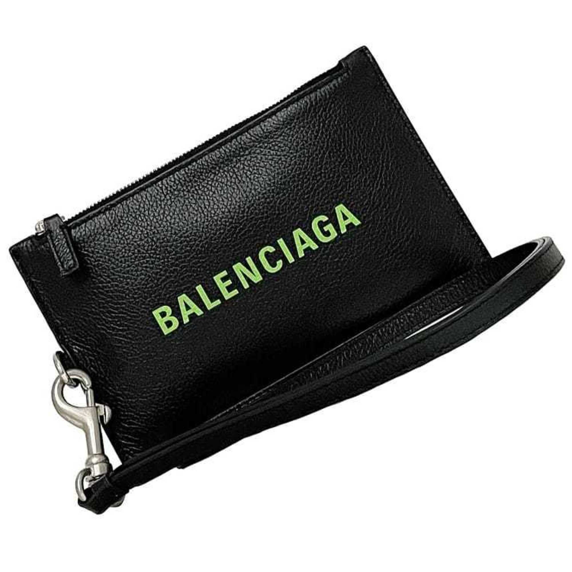 Balenciaga Balenciaga Pass Case ec-23506 Black 616015 Leather 1063 T 584046 BALENCIAGA Card Pouch Coin with Strap for Men and Women Size ONE SIZE - 1 Thumbnail