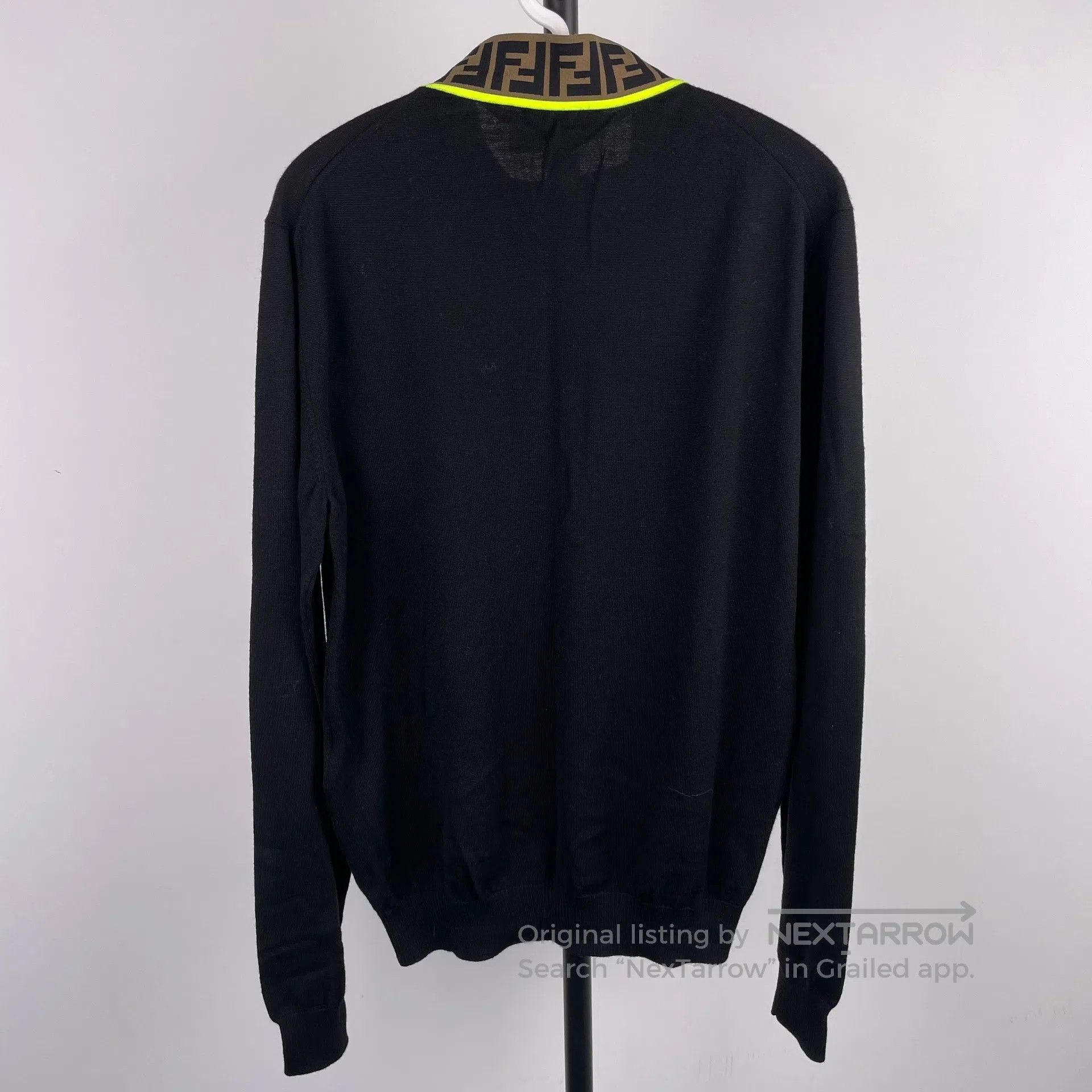 Fendi FENDI Black wool knit sweater with classic double F patter Size US M / EU 48-50 / 2 - 2 Thumbnail