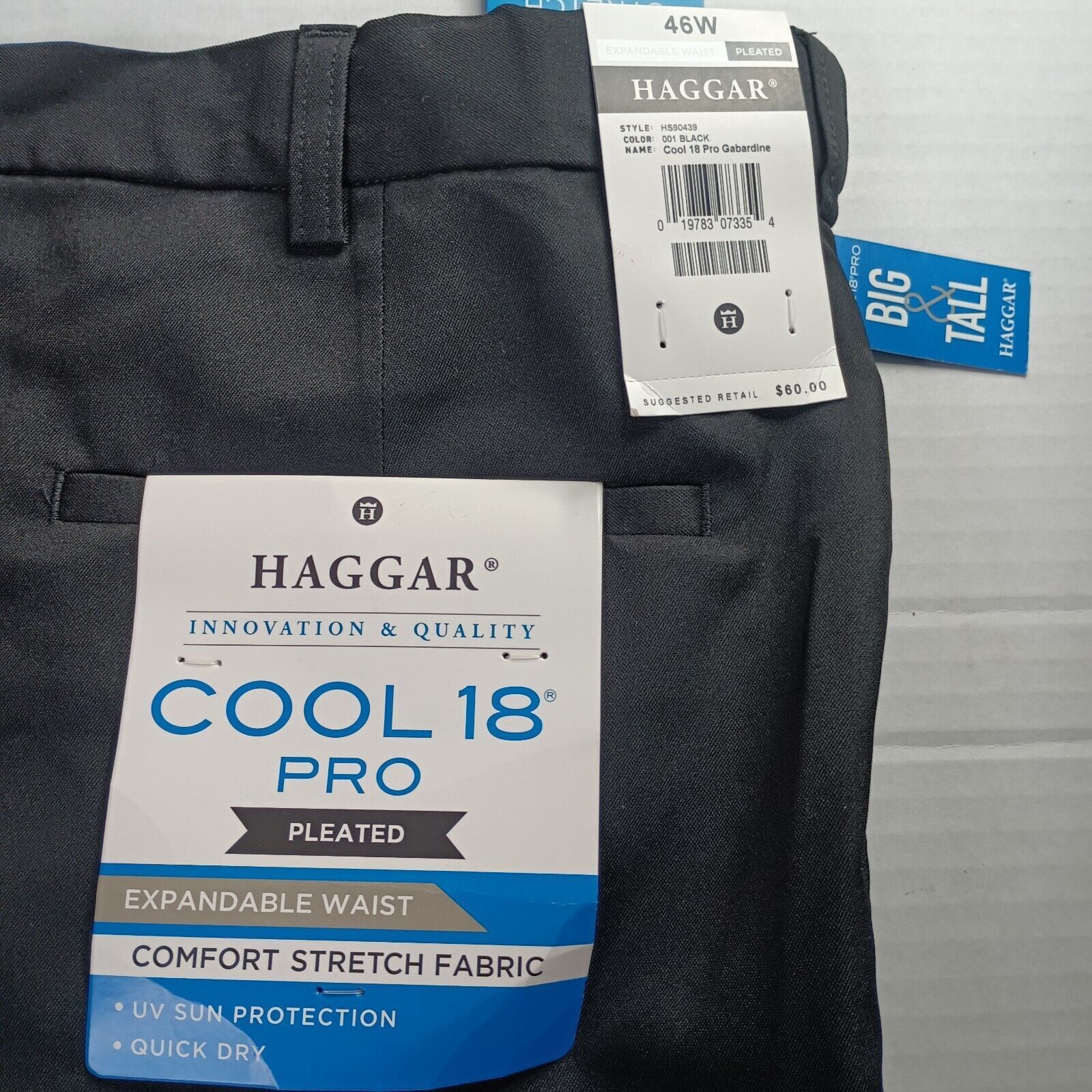 Haggar Haggar Men's Classic Fit Stretch 10" Shorts 46W Black Size US 44 / EU 60 - 6 Thumbnail