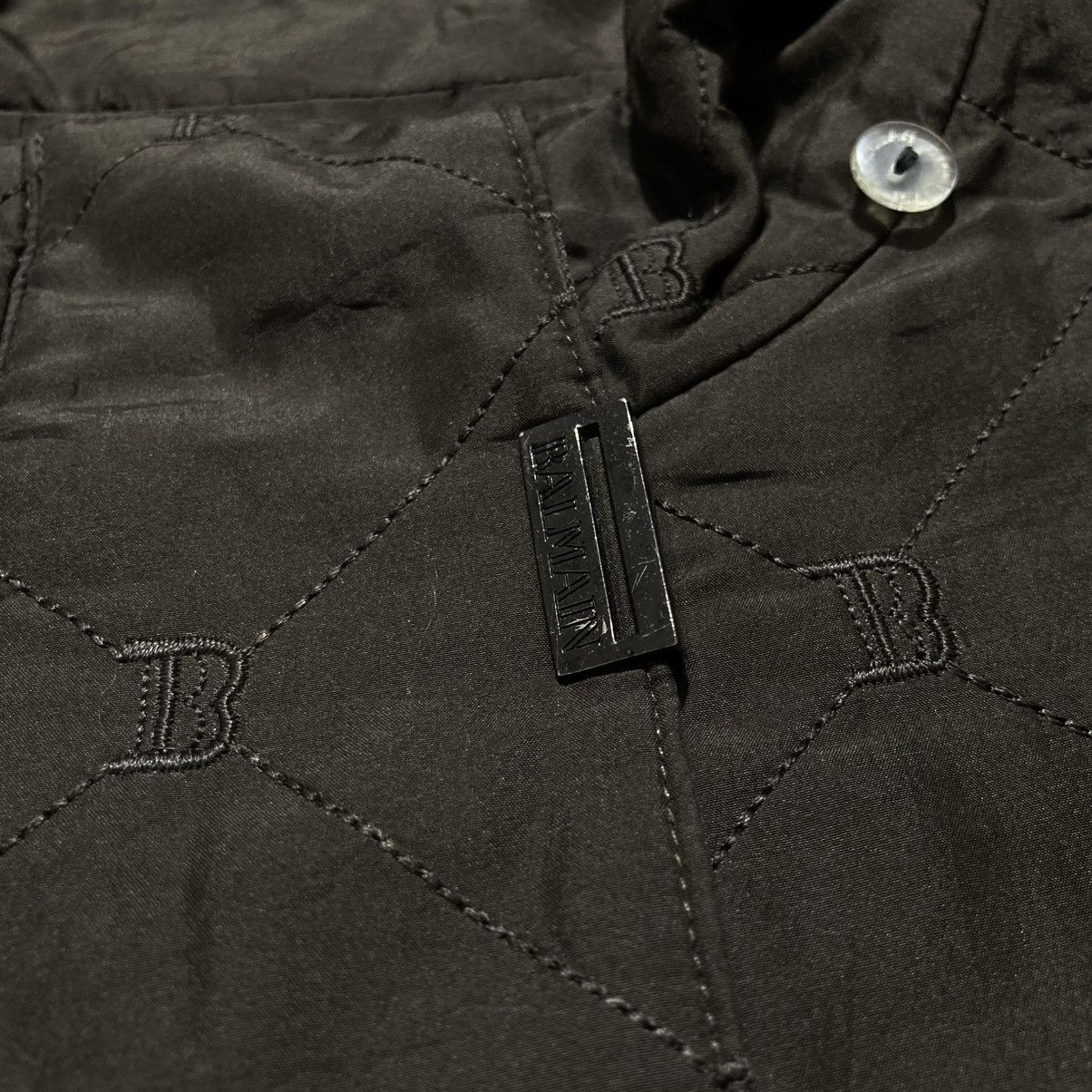 Balmain Balmain Paris Monogram Quilted Jacket Dark Brown Luxury Size US XXL / EU 58 / 5 - 8 Thumbnail