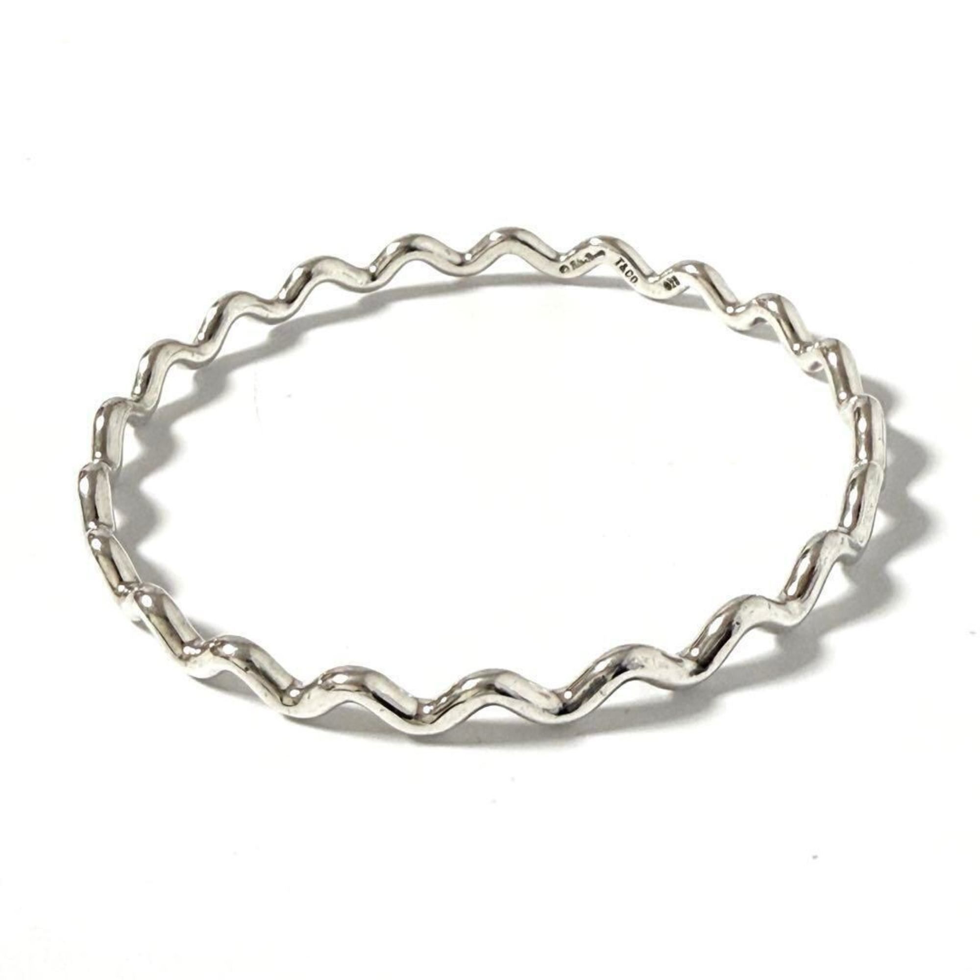 Tiffany Women's Zigzag Bangle Bracelet Vintage Silver 925