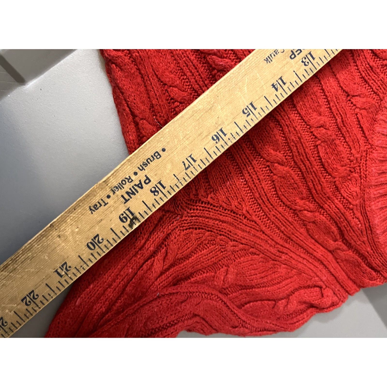 Loft Loft cable V-Neck Red Women Long Sleeve Medium Sweater Size M / US 6-8 / IT 42-44 - 5 Thumbnail
