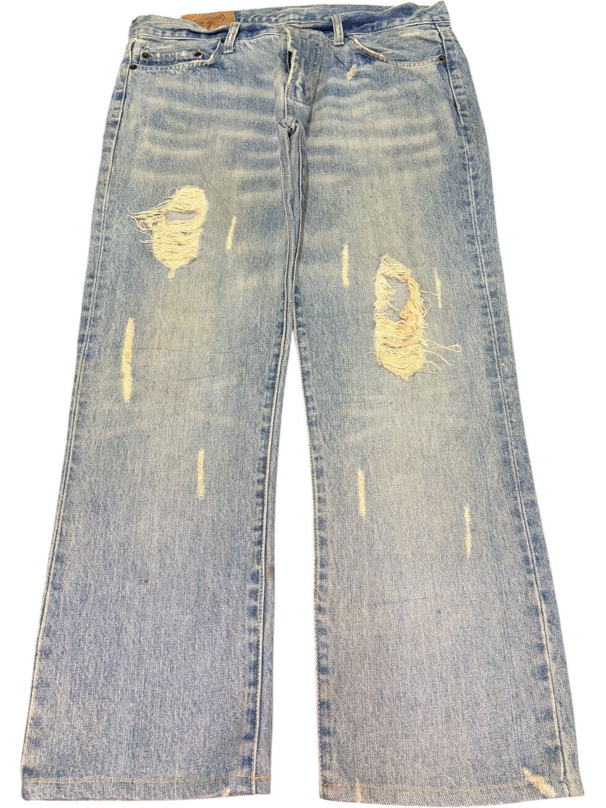 Edwin Vintage Japanese Brand Rusty Wash Distress Loose Jeans Size 32" / US 10 / IT 46 - 1 Thumbnail