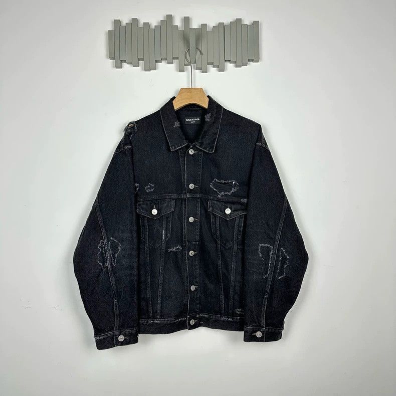 Balenciaga Waterfall embroidered logo denim jacket 2502-Nex