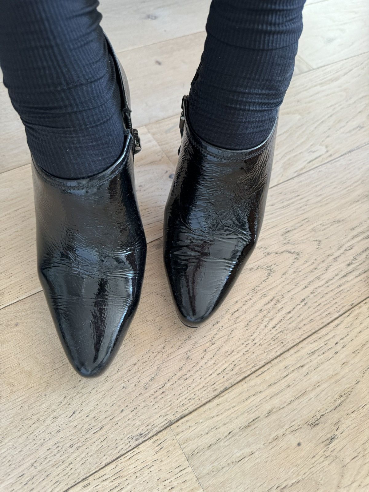 Prada Patent leather high heeled ankle boots Size US 7.5 / IT 37.5 - 21 Thumbnail