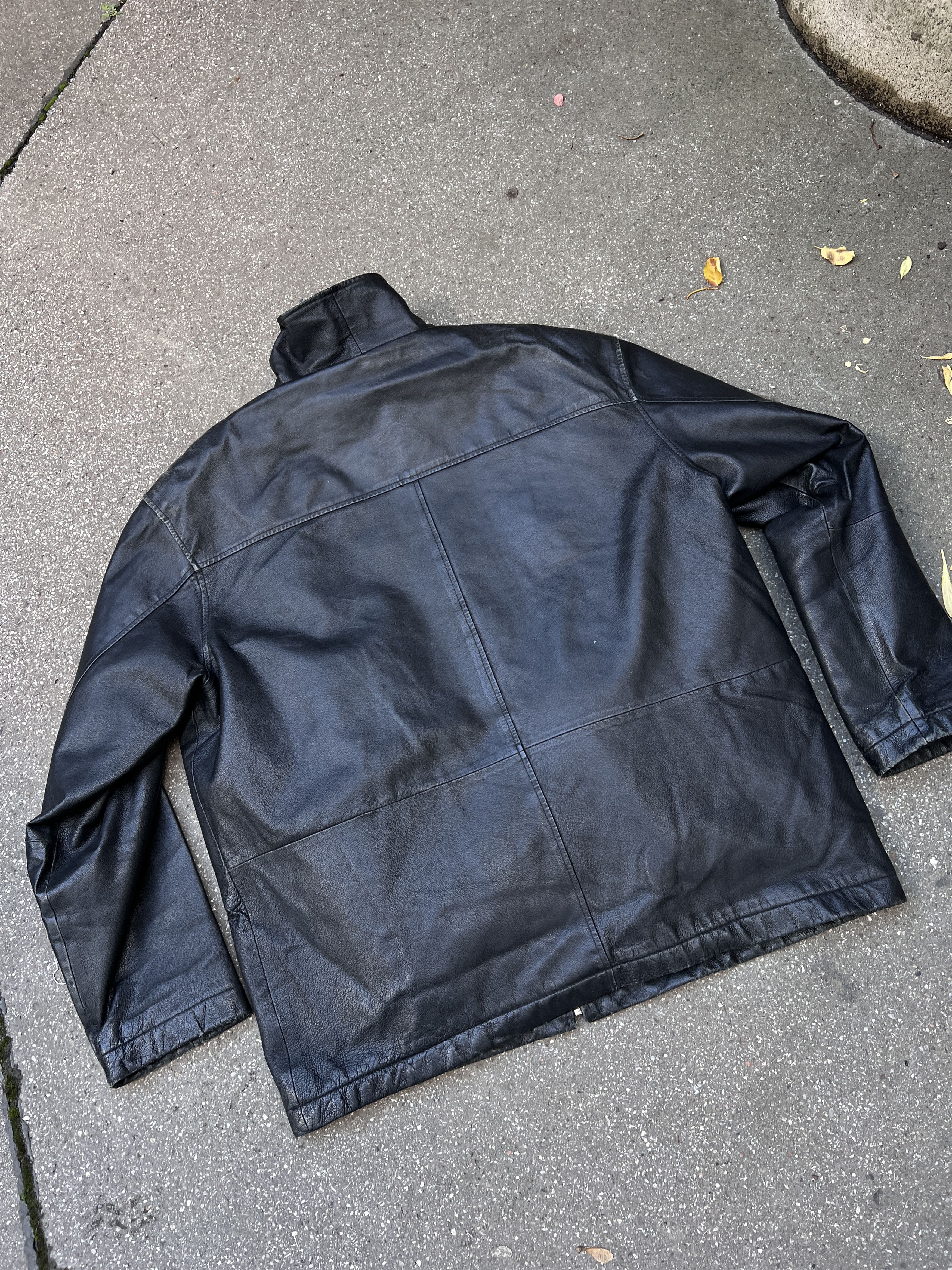 14th Addiction Winter Vintage 00s leather long coat jacket 2in1 vest fleece Size US XL / EU 56 / 4 - 18 Thumbnail