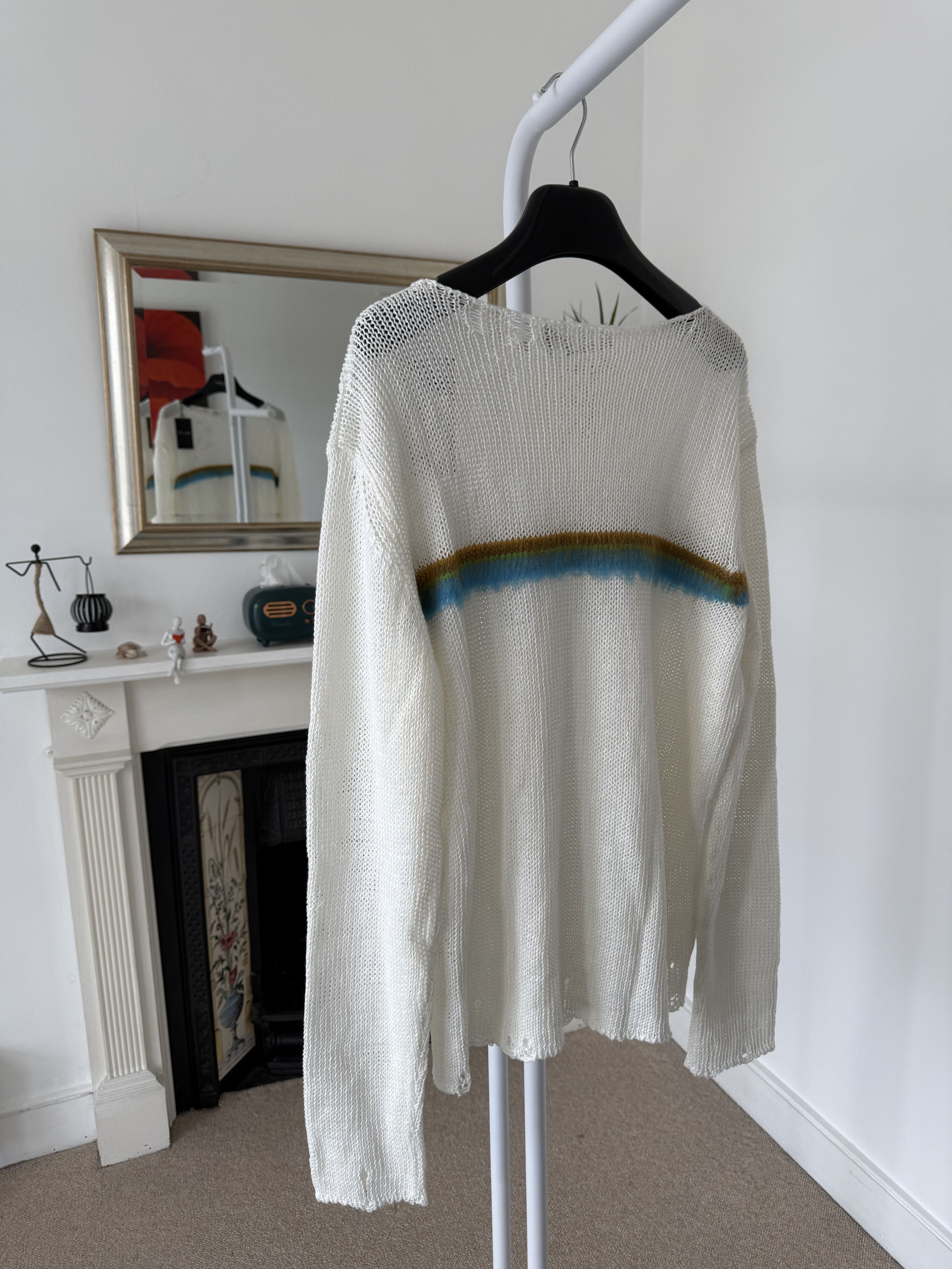 Saint Laurent Paris Saint Laurent Destroyed Mohair Striped Sweater Size US M / EU 48-50 / 2 - 5 Thumbnail