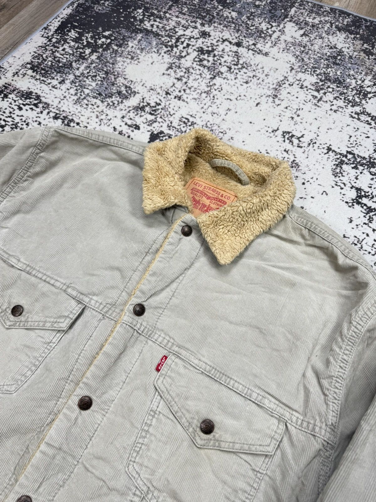 Levi's × Vintage Vintage Levis Sherpa Jacket XXL Beige Size US XXL / EU 58 / 5 - 3 Thumbnail