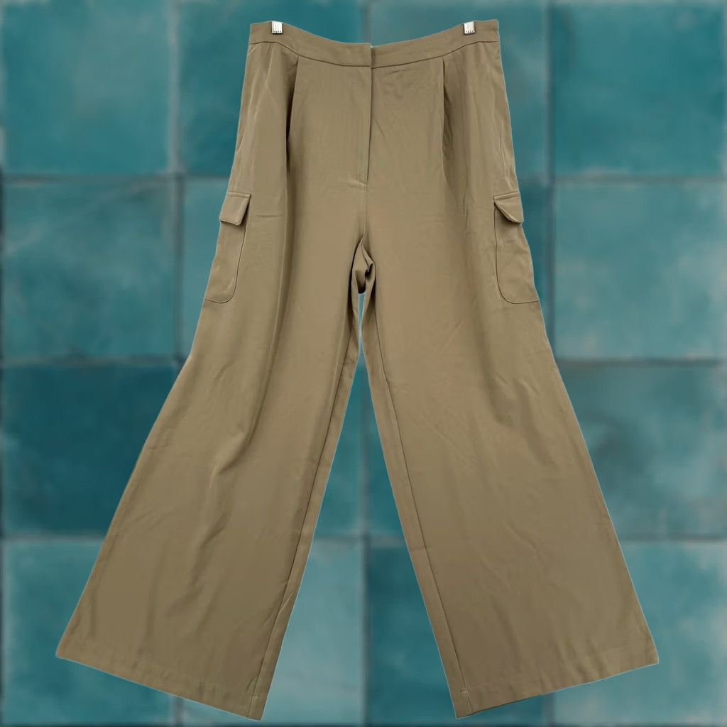 Vintage Merokeety Womens High Waisted Wide Leg Cargo Pants Pleated Trousers Size XL Size 40" / US 18 - 1 Thumbnail