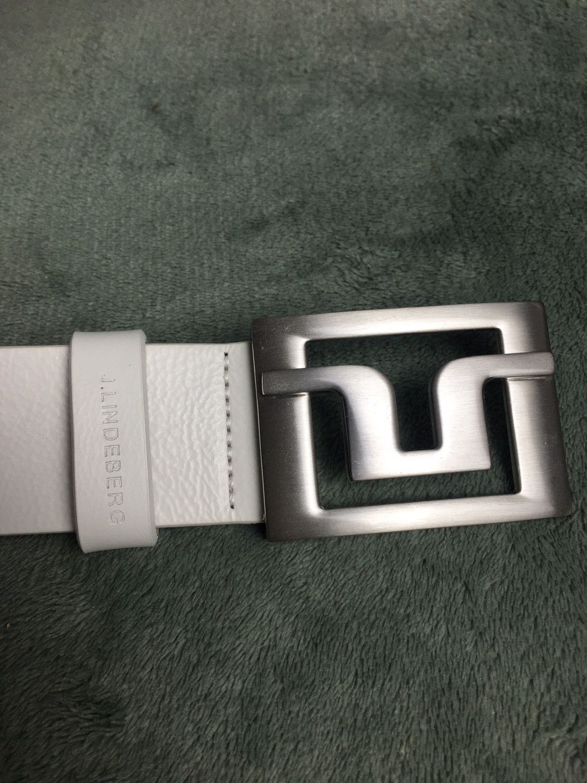 J.Lindeberg J. Lindeberg Leather White Logo Buckle Belt Size 40" 110 cm Size 40 - 3 Thumbnail