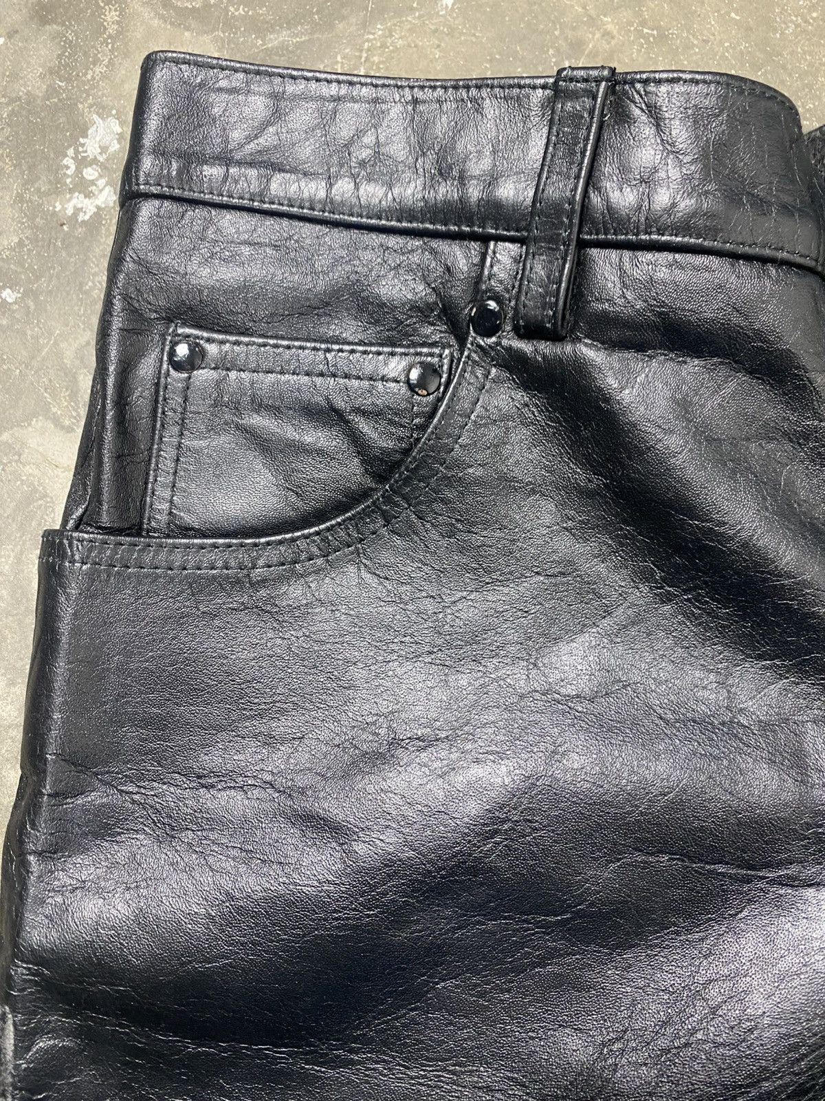 Genuine Leather Rare Vintage Horn Work Japanese Brand Leather Pant Size US 37 - 6 Thumbnail