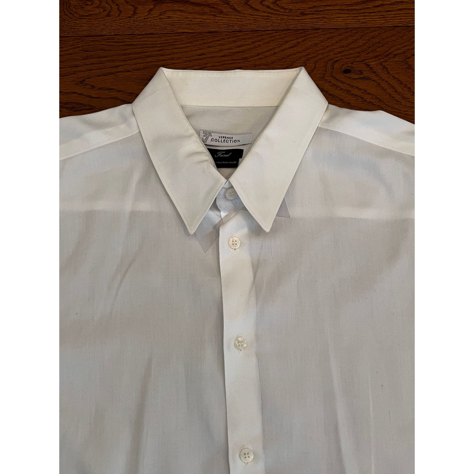 Versace Versace Collection "Trend" White Long Sleeve Shirt 18.5 Size US XXL / EU 58 / 5 - 4 Thumbnail