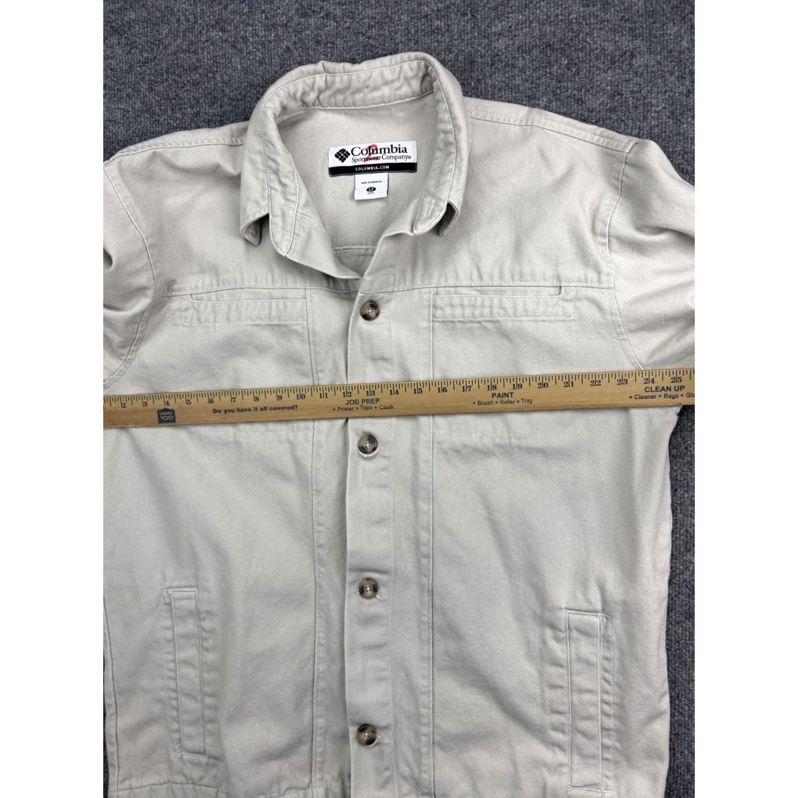 Vintage Columbia Jacket Mens LT Beige Button Front Chore Coat SS ET 3008 Size US L / EU 52-54 / 3 - 5 Thumbnail